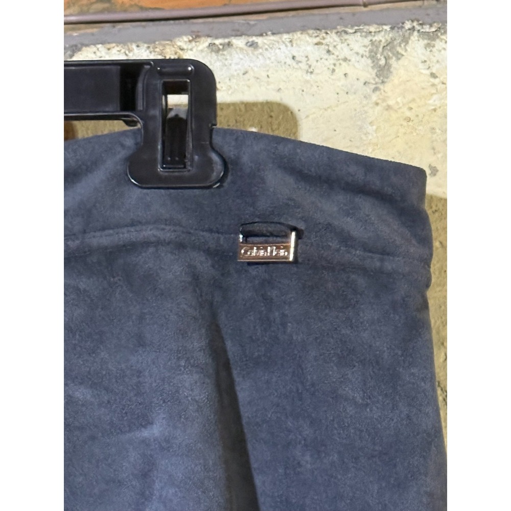 Calvin Klein Faux Suede Long Pencil Skirt Gray Career Office Corpcore Midi Sz XL - Picture 2 of 7